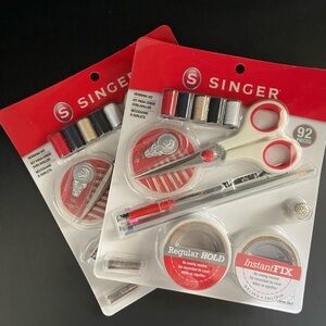 Two Singer Sewing Kits with Scissors, Thread and more - NEW in packaging